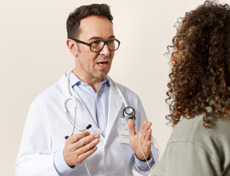doctor talking to patient