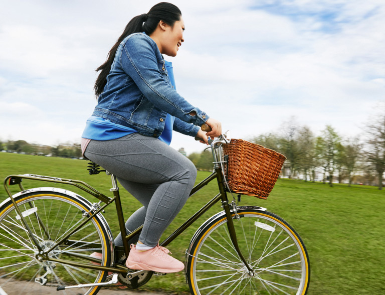 Lady on bike