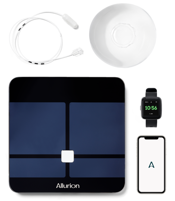 Allurion Balloon, Allurion Connected Scale, Allurion Health Tracker and Allurion App