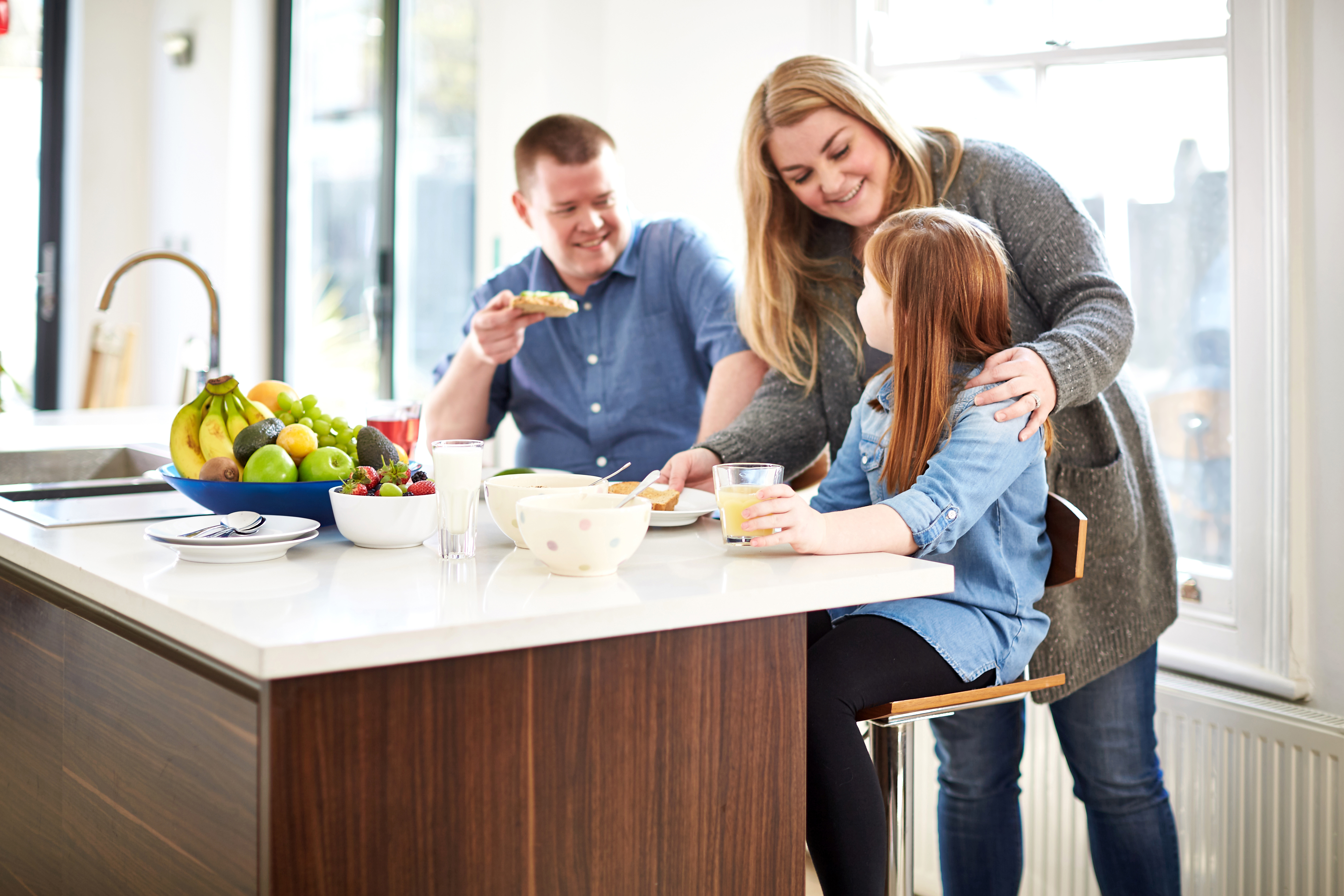 Family preparing healthy meal