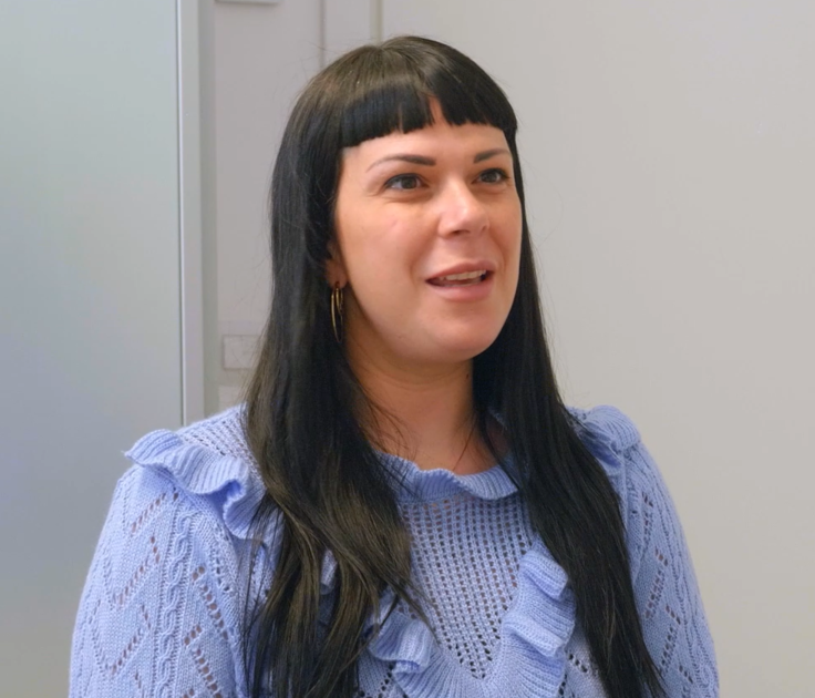 Woman sharing weight loss information